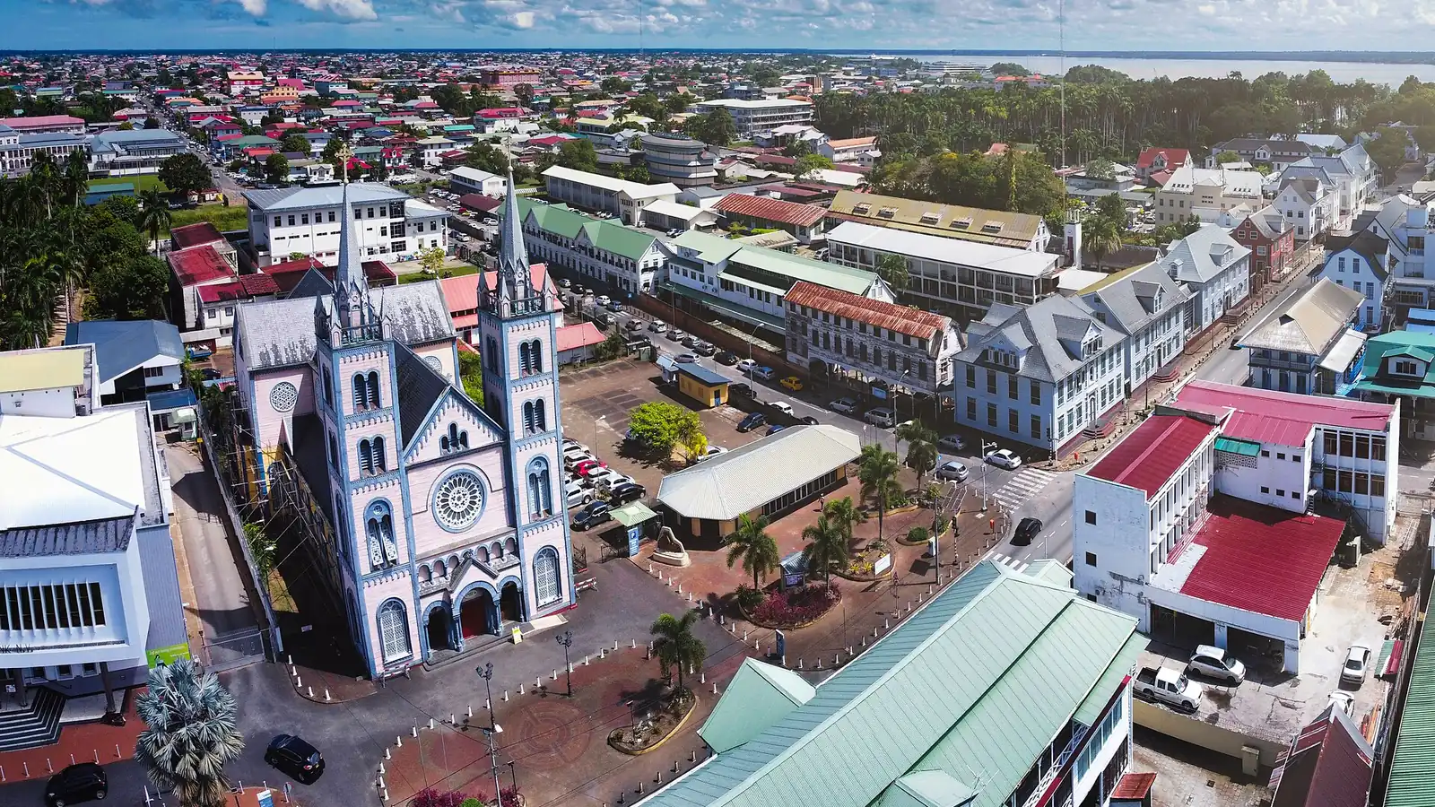 Riverside Paramaribo at golden hour